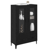 VidaXL Highboard Zwart Eiken 70 x 31 x 115 cm Gemonteerd hout en ijzer