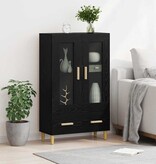 VidaXL Highboard met lade Zwart Eiken 70 x 31 x 115 cm Bewerkt hout