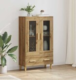 VidaXL Highboard met lade Artisan Eiken 70 x 31 x 115 cm Bewerkt hout