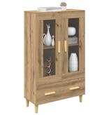 VidaXL Highboard met lade Artisan Eiken 70 x 31 x 115 cm Bewerkt hout
