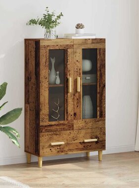 VidaXL Highboard met lade Oud Hout 70 x 31 x 115 cm Bewerkt hout