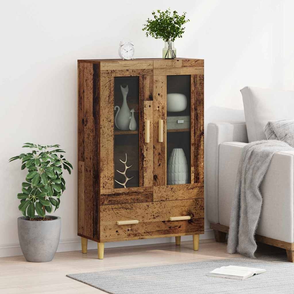 VidaXL Highboard met lade Oud Hout 70 x 31 x 115 cm Bewerkt hout