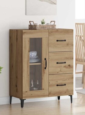 VidaXL Dressoir met lade Artisan Eiken 69,5 x 34 x 90 cm