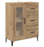 VidaXL Dressoir met lade Artisan Eiken 69,5 x 34 x 90 cm