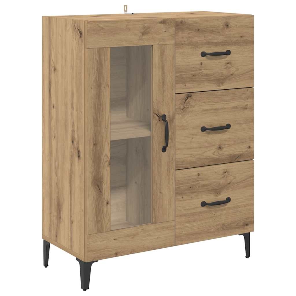 VidaXL Dressoir met lade Artisan Eiken 69,5 x 34 x 90 cm