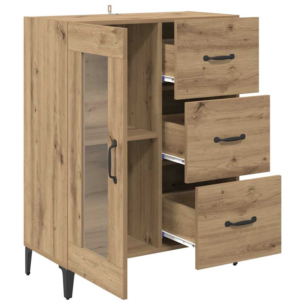 VidaXL Dressoir met lade Artisan Eiken 69,5 x 34 x 90 cm