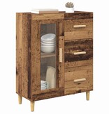 VidaXL Dressoir met lade Oud Hout 69,5 x 34 x 90 cm Bewerkt hout