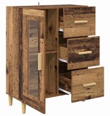 VidaXL Dressoir met lade Oud Hout 69,5 x 34 x 90 cm Bewerkt hout