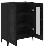 VidaXL Dressoir Zwart Eiken 69,5 x 34 x 90 cm Gemonteerd hout en ijzer