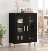 VidaXL Dressoir Zwart Eiken 69,5 x 34 x 90 cm Bewerkt hout
