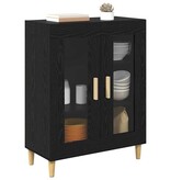 VidaXL Dressoir Zwart Eiken 69,5 x 34 x 90 cm Bewerkt hout