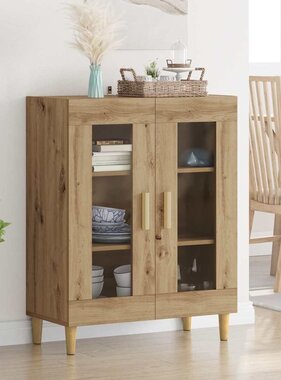 VidaXL Dressoir Artisan Eiken 69,5 x 34 x 90 cm Bewerkt hout