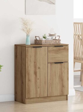 VidaXL Dressoir met lade Artisan Eiken 60 x 30 x 70 cm Bewerkt hout