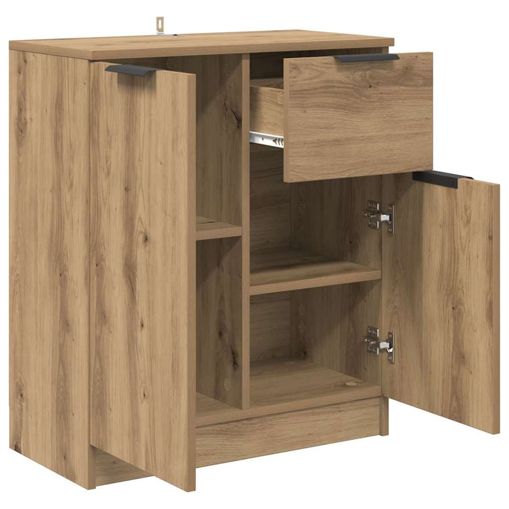 VidaXL Dressoir met lade Artisan Eiken 60 x 30 x 70 cm Bewerkt hout