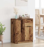 VidaXL Dressoir met lade Oudhout 60 x 30 x 70 cm Bewerkt hout