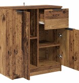 VidaXL Dressoir met lade Oudhout 60 x 30 x 70 cm Bewerkt hout
