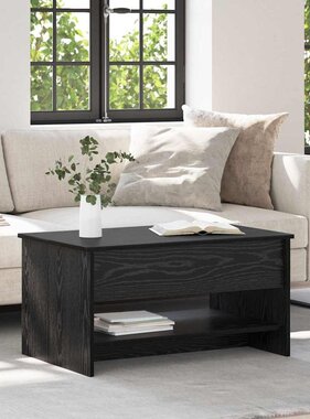 VidaXL Salontafel Zwart Eiken 80 x 50,5 x 41,5 cm Bewerkt hout