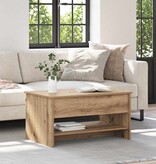 VidaXL Salontafel Artisan Eiken 80 x 50,5 x 41,5 cm Bewerkt hout