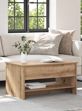 VidaXL Salontafel Artisan Eiken 80 x 50,5 x 41,5 cm Bewerkt hout