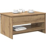VidaXL Salontafel Artisan Eiken 80 x 50,5 x 41,5 cm Bewerkt hout