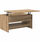 VidaXL Salontafel Artisan Eiken 80 x 50,5 x 41,5 cm Bewerkt hout