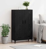 VidaXL Highboard Zwart Eiken 70 x 31 x 115 cm Gemonteerd hout en ijzer