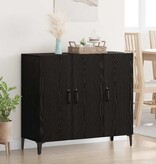 VidaXL Dressoir Zwart eiken 34 x 90 x 80 cm Bewerkt hout
