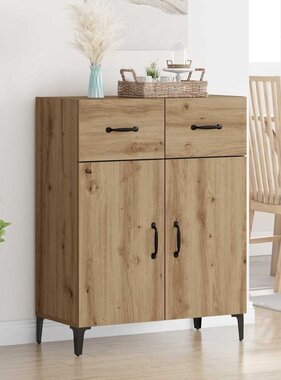 VidaXL Dressoir met lade Artisan Eiken 69,5 x 34 x 90 cm Bewerkt hout