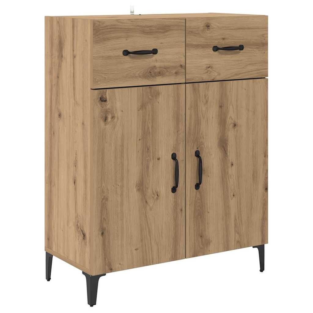 VidaXL Dressoir met lade Artisan Eiken 69,5 x 34 x 90 cm Bewerkt hout