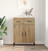 VidaXL Dressoir met lade Artisan Eiken 69,5 x 34 x 90 cm Bewerkt hout