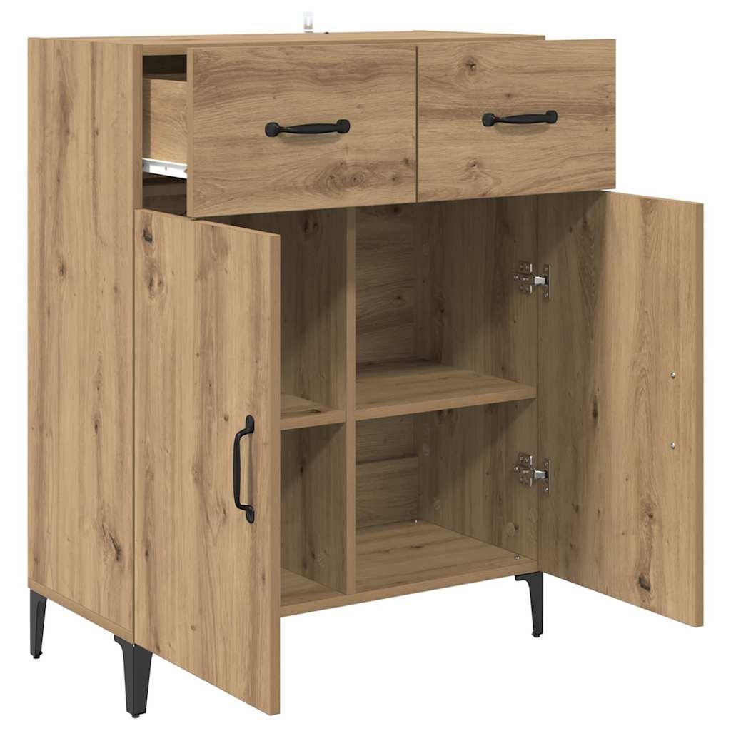 VidaXL Dressoir met lade Artisan Eiken 69,5 x 34 x 90 cm Bewerkt hout