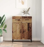 VidaXL Dressoir met lade Oudhout 69,5 x 34 x 90 cm Bewerkt hout
