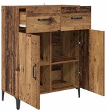 VidaXL Dressoir met lade Oudhout 69,5 x 34 x 90 cm Bewerkt hout
