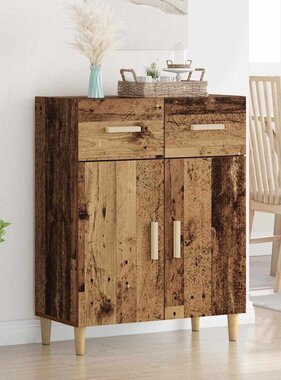 VidaXL Dressoir met lade Oud hout 34 x 69.5 x 89 cm Bewerkt hout