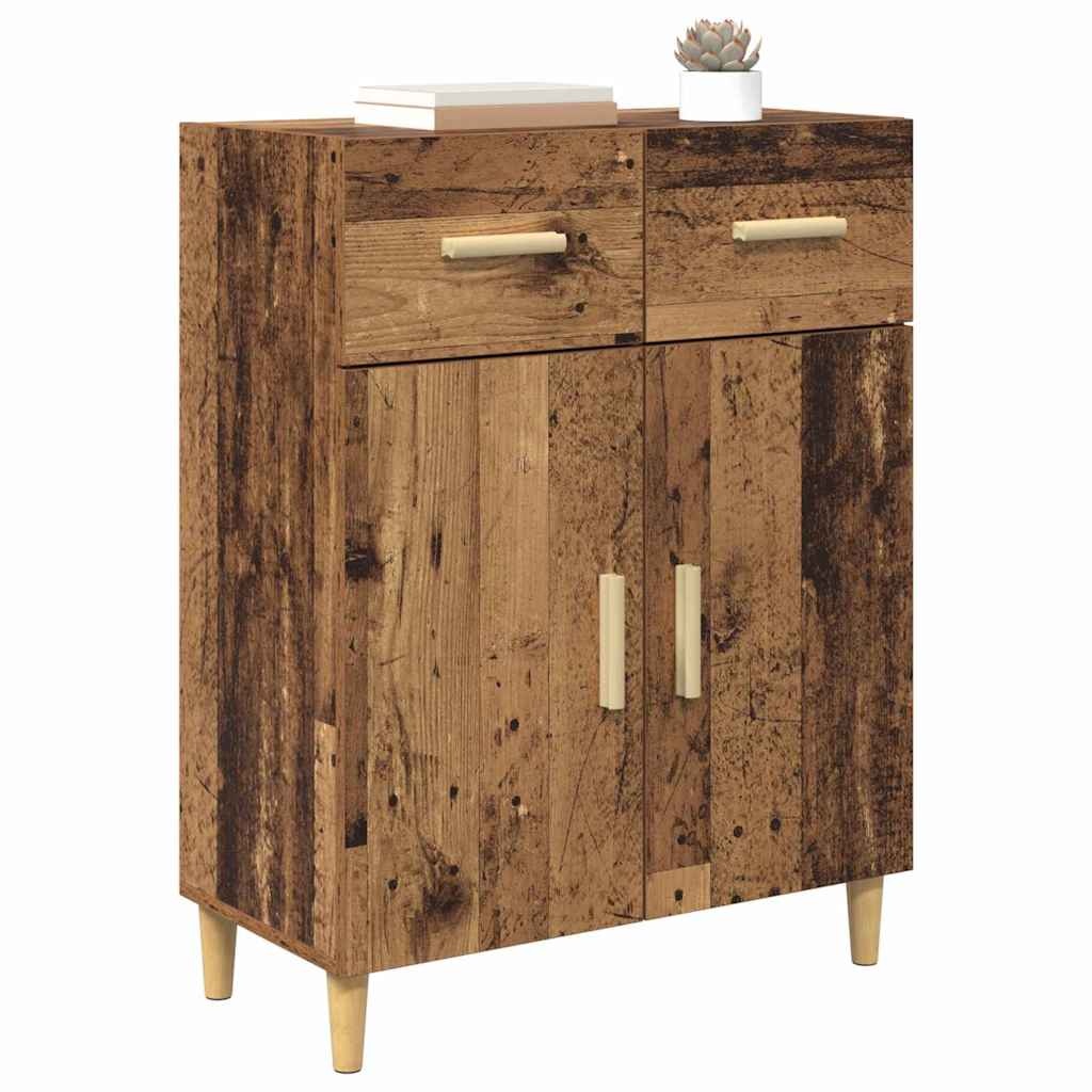 VidaXL Dressoir met lade Oud hout 34 x 69.5 x 89 cm Bewerkt hout