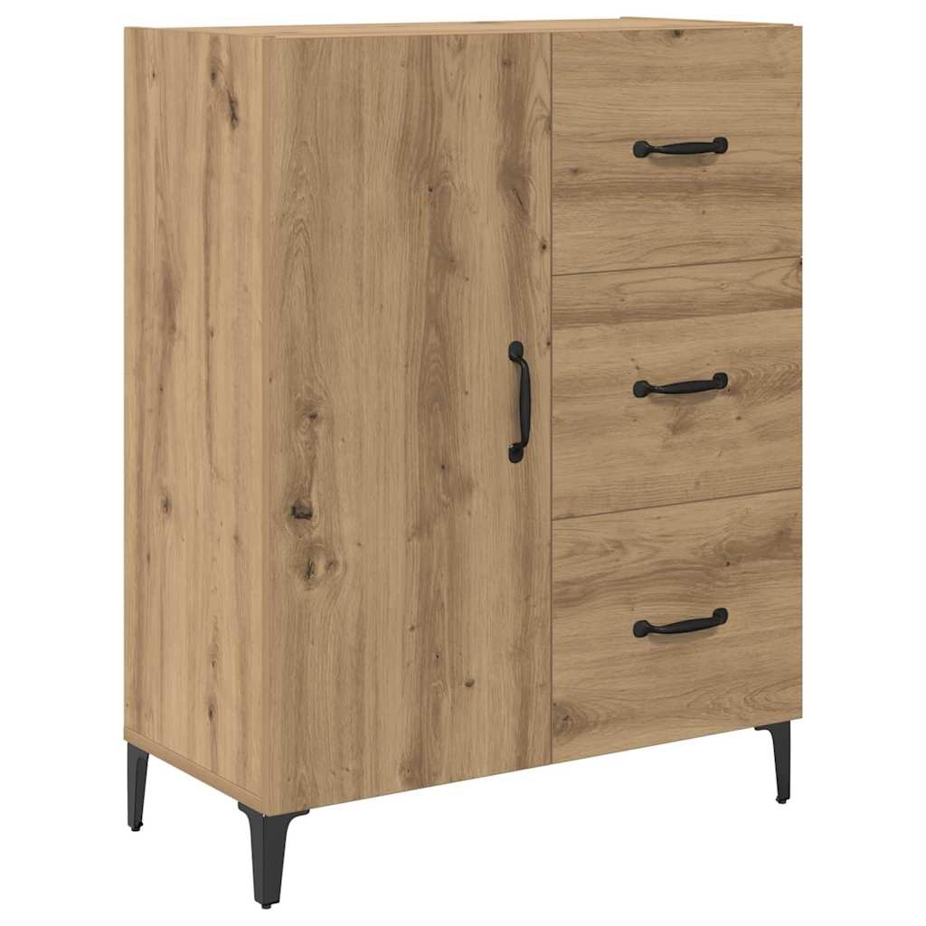 VidaXL Dressoir met lade Artisan Eiken 69,5 x 34 x 90 cm Bewerkt hout