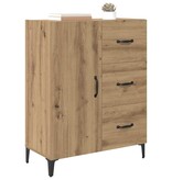 VidaXL Dressoir met lade Artisan Eiken 69,5 x 34 x 90 cm Bewerkt hout