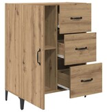 VidaXL Dressoir met lade Artisan Eiken 69,5 x 34 x 90 cm Bewerkt hout