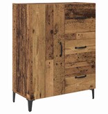 VidaXL Dressoir met lade Oudhout 69,5 x 34 x 90 cm Bewerkt hout