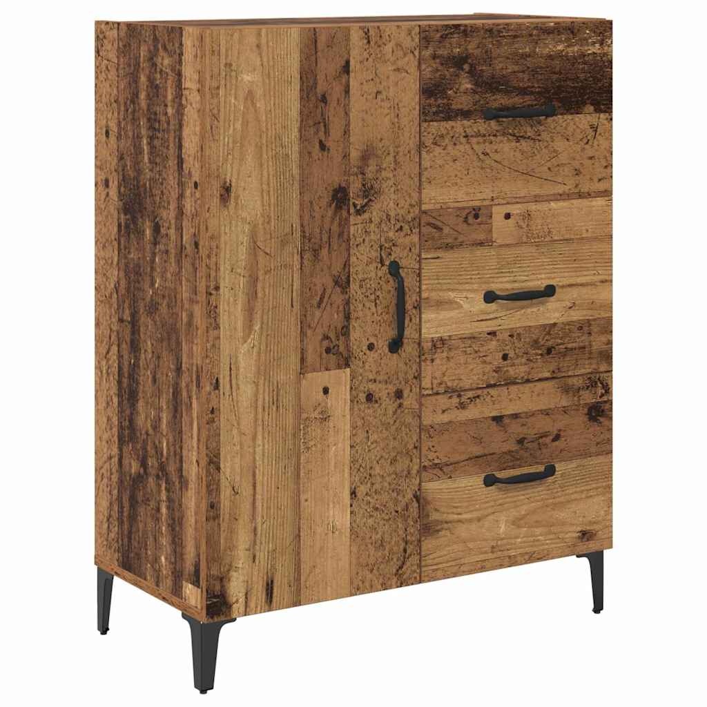 VidaXL Dressoir met lade Oudhout 69,5 x 34 x 90 cm Bewerkt hout