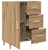 VidaXL Dressoir artisanaal eikenkleurig 34 x 69,5 x 90 cm Bewerkt hout