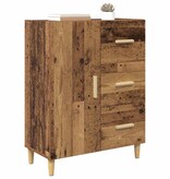 VidaXL Dressoir met lade Oud hout 34 x 69.5 x 90 cm Bewerkt hout
