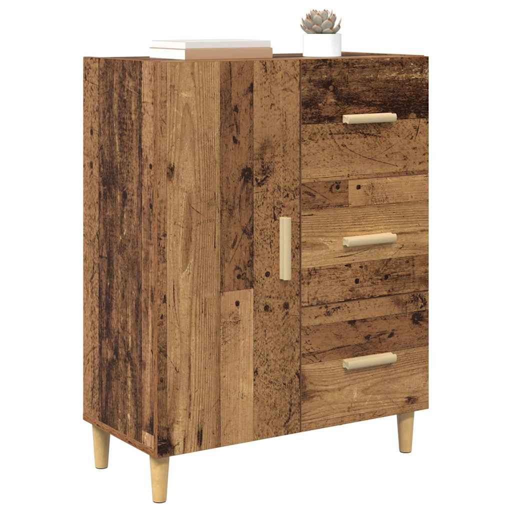 VidaXL Dressoir met lade Oud hout 34 x 69.5 x 90 cm Bewerkt hout