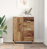 VidaXL Dressoir met lade Oud hout 34 x 69.5 x 90 cm Bewerkt hout