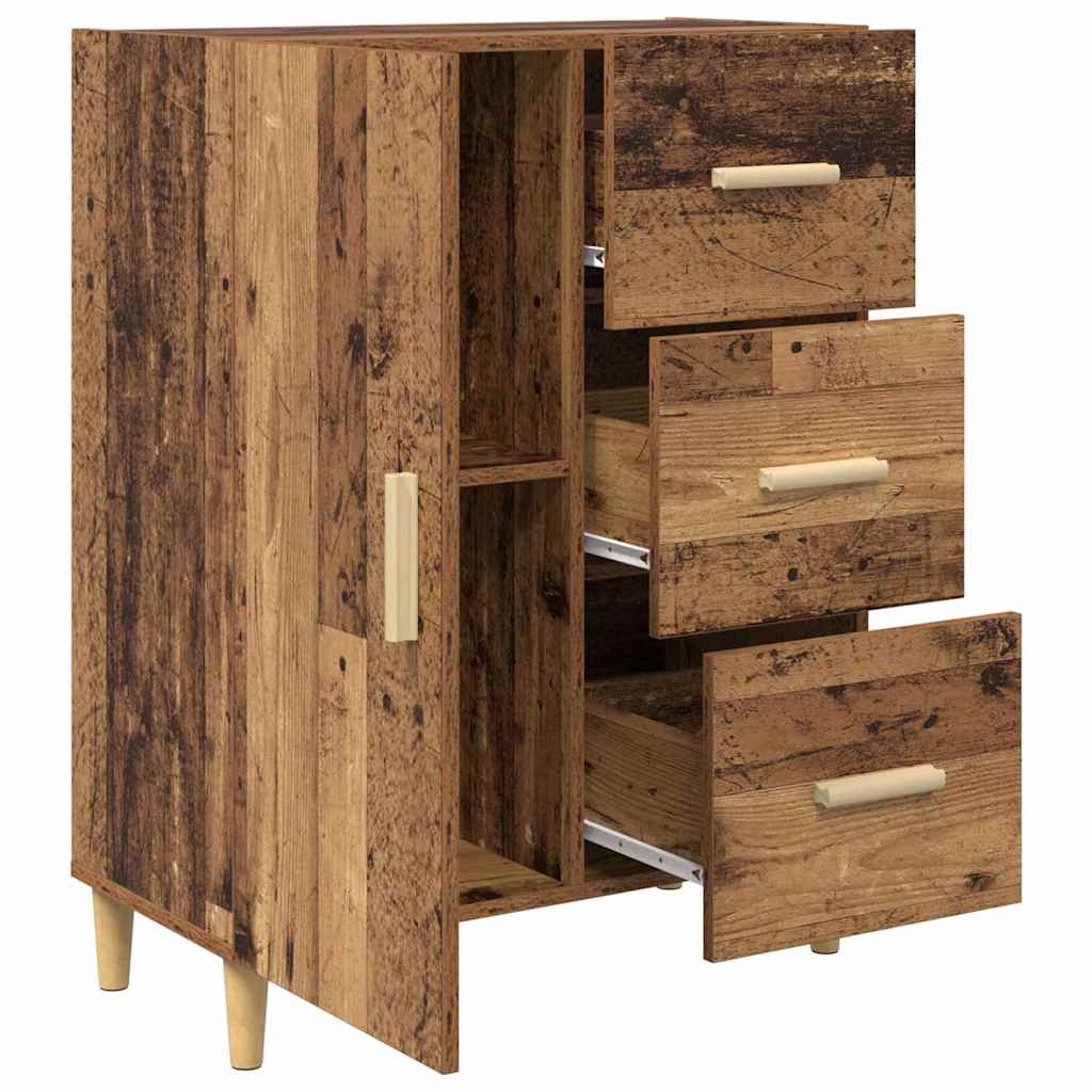 VidaXL Dressoir met lade Oud hout 34 x 69.5 x 90 cm Bewerkt hout