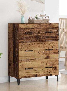 VidaXL Dressoir Oud hout 69,5 x 34 x 90 cm Gemonteerd hout en ijzer
