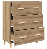 VidaXL Dressoir Artisan Eiken 69,5 x 34 x 90 cm Bewerkt hout