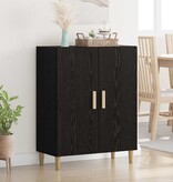 VidaXL Dressoir Zwart Eiken 70 x 34 x 90 cm Bewerkt hout
