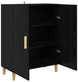 VidaXL Dressoir Zwart Eiken 70 x 34 x 90 cm Bewerkt hout