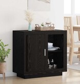 VidaXL Dressoir Zwart Eiken 80 x 40 x 75 cm Bewerkt hout